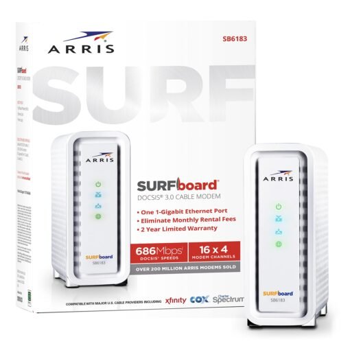 ARRIS® Surfboard® SB6183 Cable Modem, White
